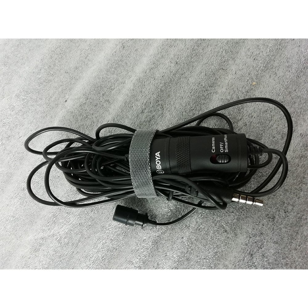 boya lavalier microphones boya bym1 omnidirectional level condenser microphone - black - open box b stock 