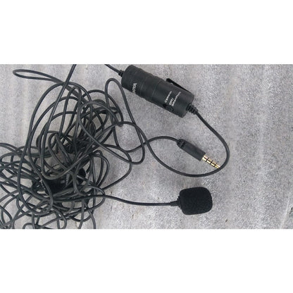 boya lavalier microphones boya bym1 omnidirectional level condenser microphone - black - open box b stock 