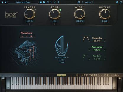 BOZ DIGITAL Virtual Instruments Boz Digital New York L 1991 Lite Piano Plugin