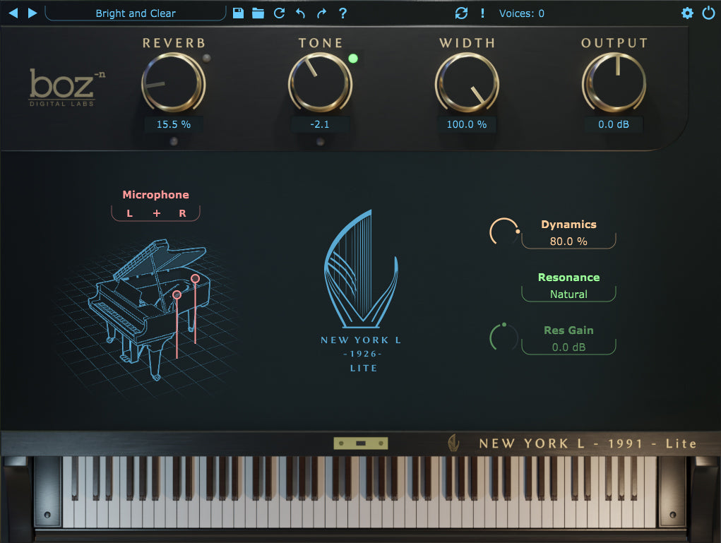 BOZ DIGITAL Virtual Instruments Boz Digital New York L 1991 Lite Piano Plugin