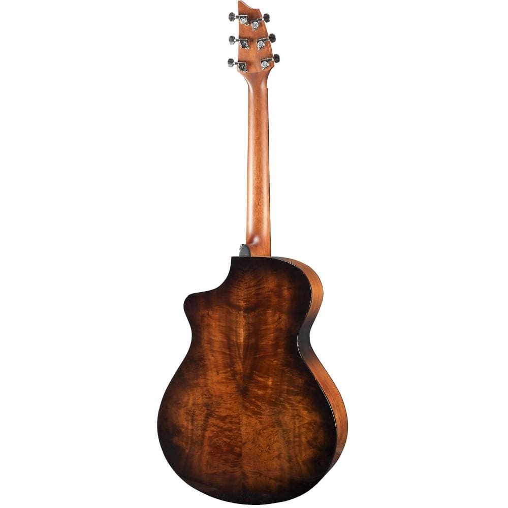 breedlove electro acoustic guitars breedlove pec66ceo pursuit exotic concert ce myrtlewood electro acoustic guitar with bag - bourbon sunset burst
