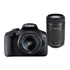 Canon Action Cameras Canon EOS 1500D 24.1MP Digital SLR Camera With 18-55 and 55-250mm IS II Lens - Black