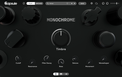 CAPSULE AUDIO Virtual Instruments Capsule Monochrome: Monophonic Synthesizer – Professional Audio Software & Plugin