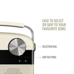 Carvaan Bluetooth Speakers Saregama Carvaan Hindi Portable Digital Audio Player With 5000 Pre-Loaded Hindi Songs- Porcelain White