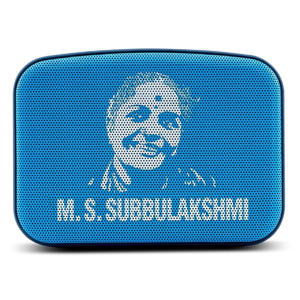 carvaan bluetooth speakers saregama carvaan mini ms subbulakshmi- portable music player with bluetooth/fm/am/aux- aqua blue