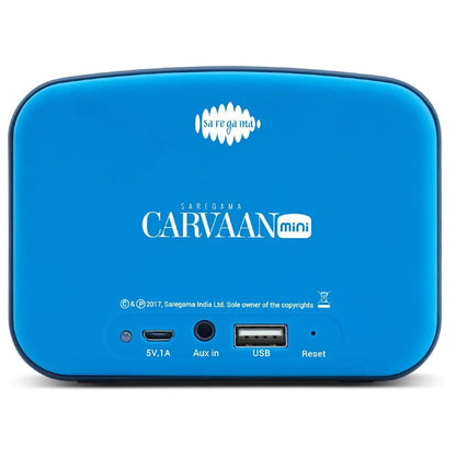carvaan bluetooth speakers saregama carvaan mini ms subbulakshmi- portable music player with bluetooth/fm/am/aux- aqua blue