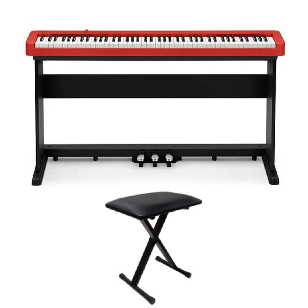 Casio Digital Pianos Red / Piano with Stand & Bench Casio CDP Series CDP-S160 88 Key Digital Piano #color_red,style_piano-with-stand-&-bench