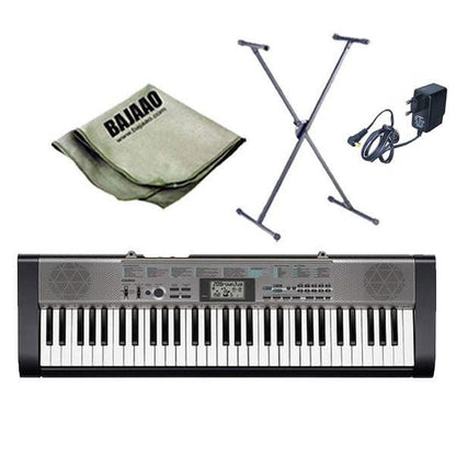 Casio Keyboard Bundles Casio CTK-1300 Standard Keyboard with Stand, Polishing Cloth and Power Adapter