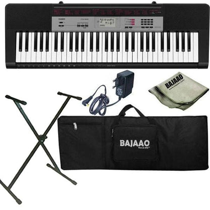 casio keyboard bundles casio ctk-1500 61-key standard keyboard with power adapter, stand, polishing cloth and gig bag