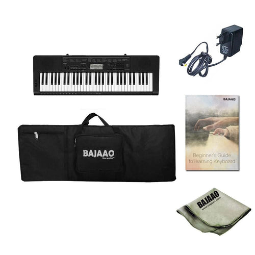 jævnt fedme Vanære Buy Casio CTK-3500 61 Key Portable Keyboard With Power Adapter, Gigbag,  Cloth & Ebook Online | Bajaao