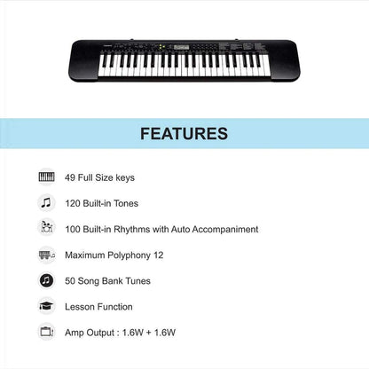 casio keyboard bundles casio ctk245 musical keyboard with stand, polishing cloth and power adapter