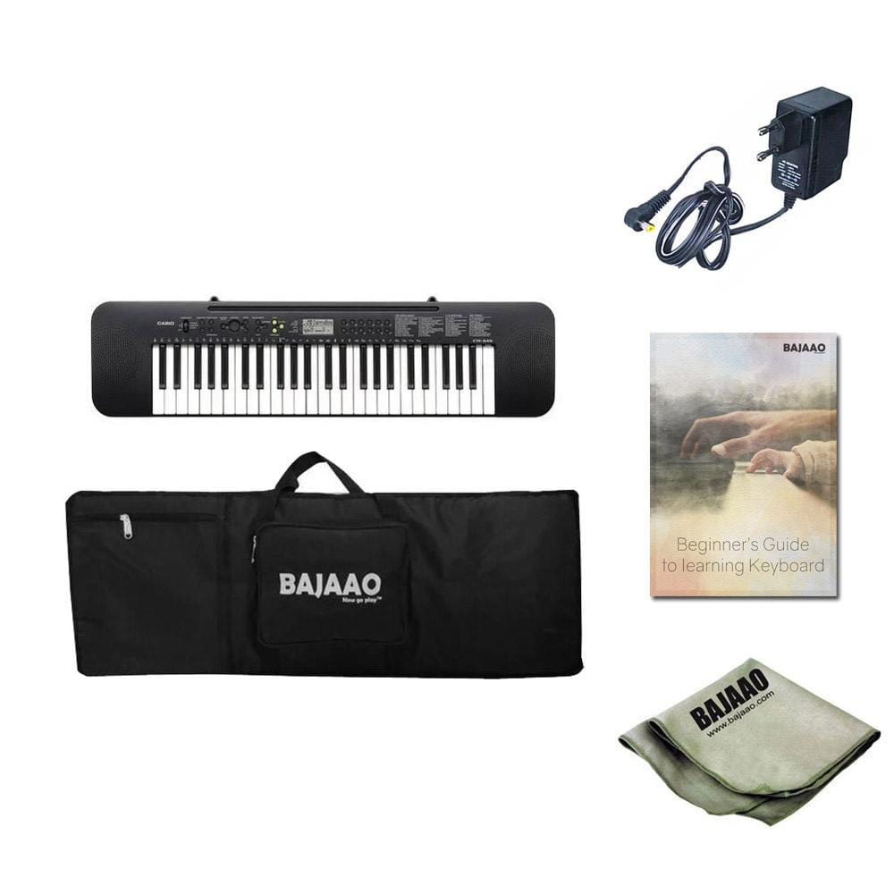 casio keyboard bundles casio ctk245 portable keyboard with power adapter, gigbag, polishing cloth & ebook