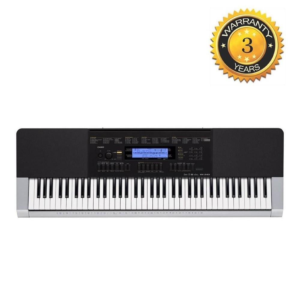 casio keyboard bundles casio wk-240 keyboard with stand, polishing cloth and power adapter