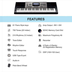 Casio Portable Keyboards Casio Keyboard, CTK-6300IN 61-keys with touch response