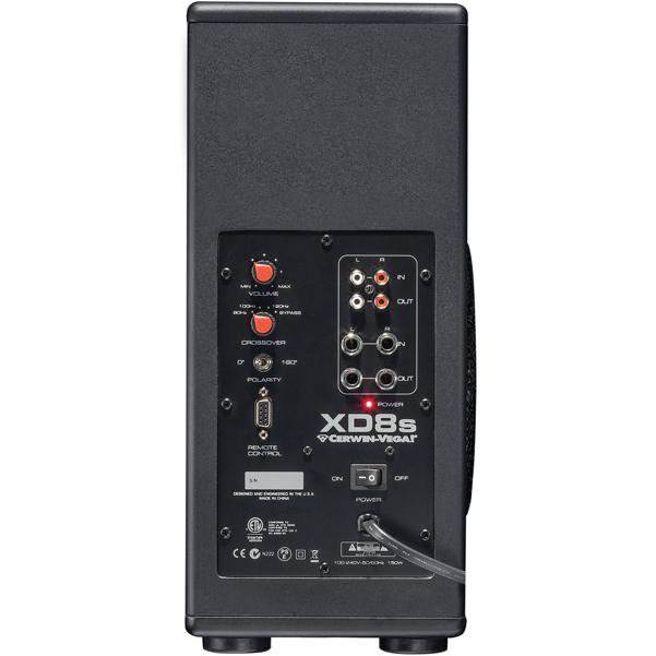 Cerwin Vega Subwoofers Cerwin Vega XD8S Active Studio Subwoofer with Built-in Amplifier