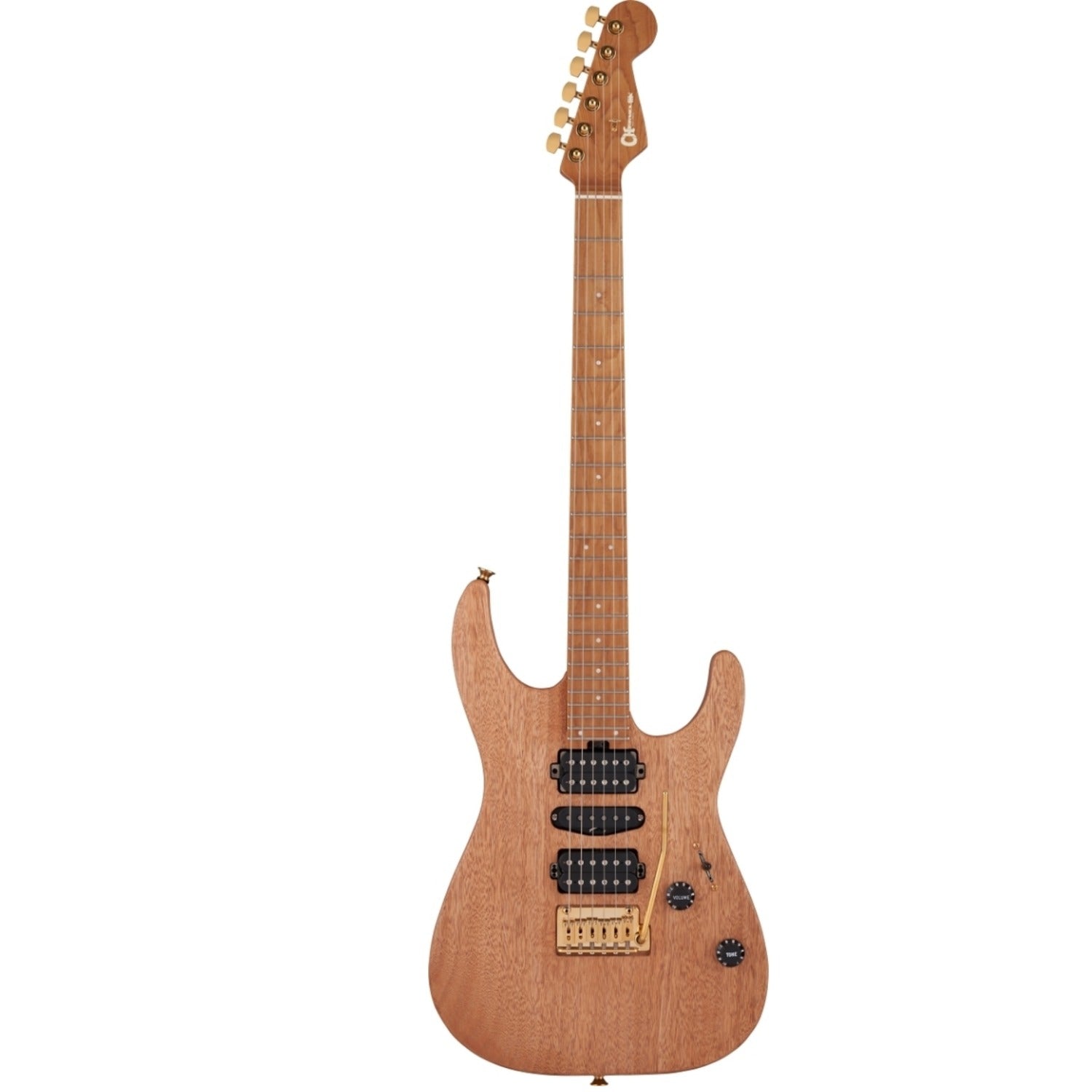 Charvel Electric Guitars Natural Charvel Pro-Mod DK24 HSH 2PT CM Mahogany 6 String Electric Guitar 