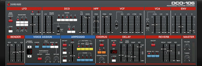 Cherry Audio Virtual Instruments Cherry Audio DCO-106 Polyphonic Synthesizer