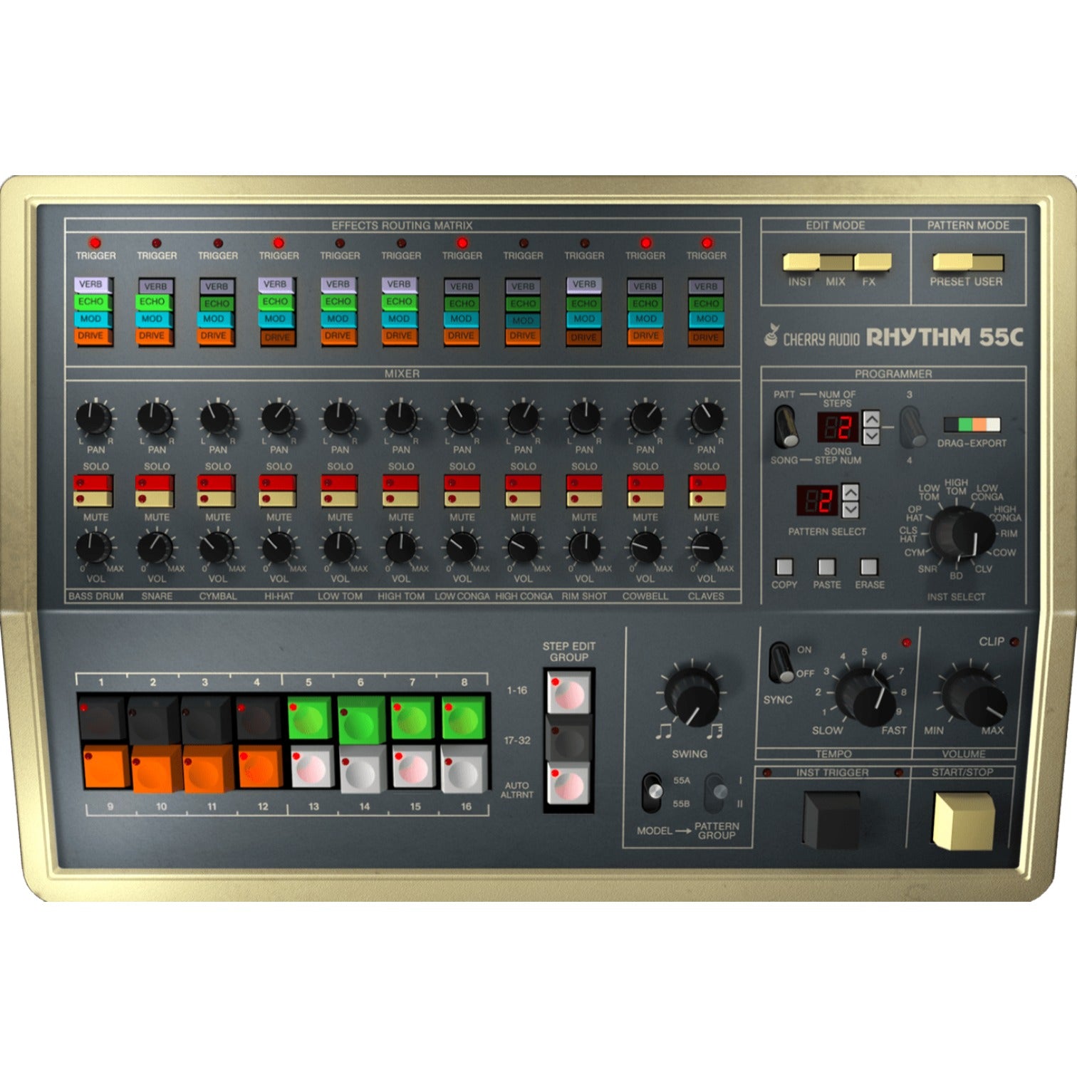Cherry Audio Virtual Instruments Cherry Audio KR-55C Drum Machine