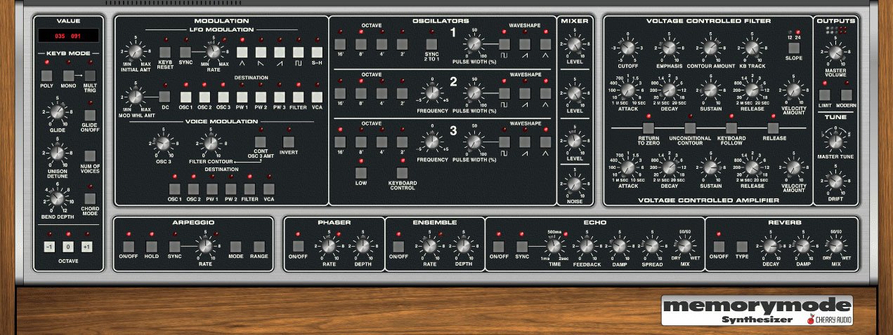 Cherry Audio Virtual Instruments Cherry Audio Memorymode Synthesizer