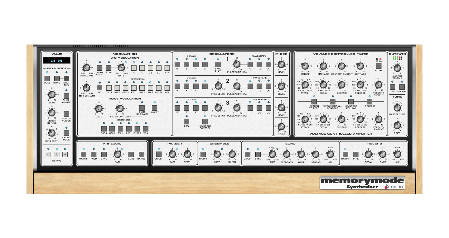 Cherry Audio Virtual Instruments Cherry Audio Memorymode Synthesizer