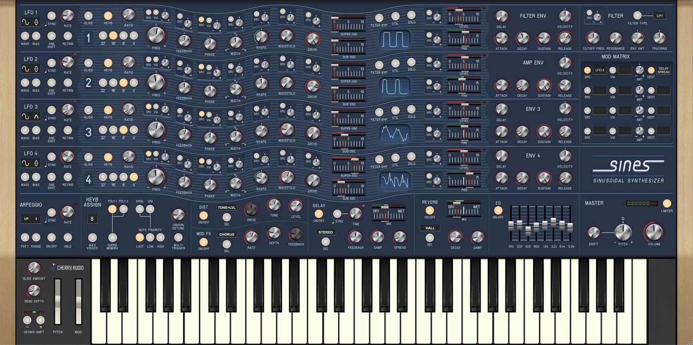 Cherry Audio Virtual Instruments Cherry Audio Sines Synthesizer – Professional Audio Software & Plugin