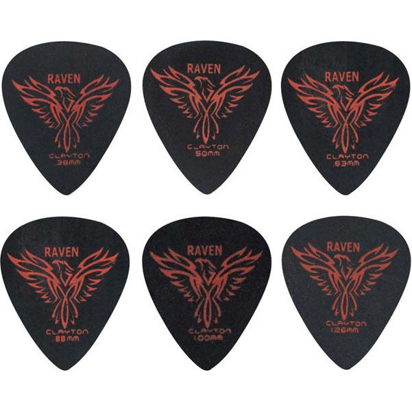 Clayton Picks Clayton Black Raven Standard Guitar Picks 1 Dozen