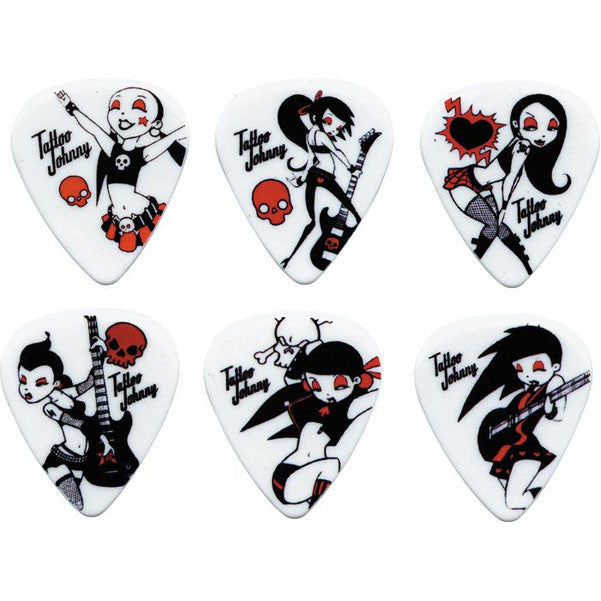 Clayton Picks Clayton Tattoo Johnny Rock Chicks Guitar Picks - 1 Dozen Medium