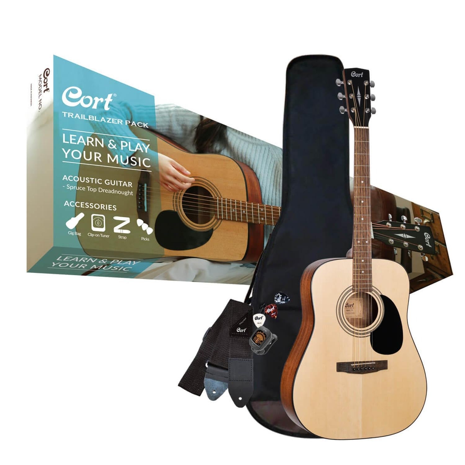 Cort Acoustic Guitar Bundles Cort CAP 810 Trailblazer Acoustic Guitar Pack