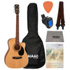 Cort Acoustic Guitars Bundle / Open Pore Cort AF500C Standard Series Cutaway 6 String Acoustic Guitar