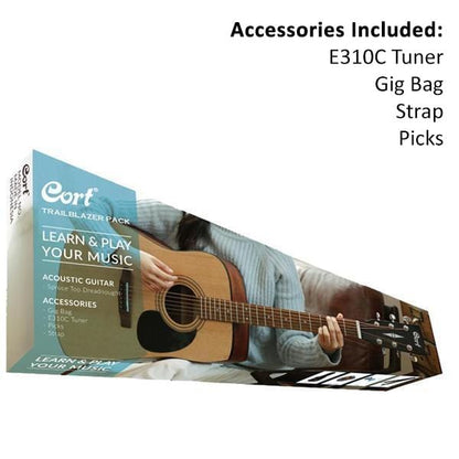cort acoustic guitars cort ad810 dreadnought acoustic guitar with e-book - open box