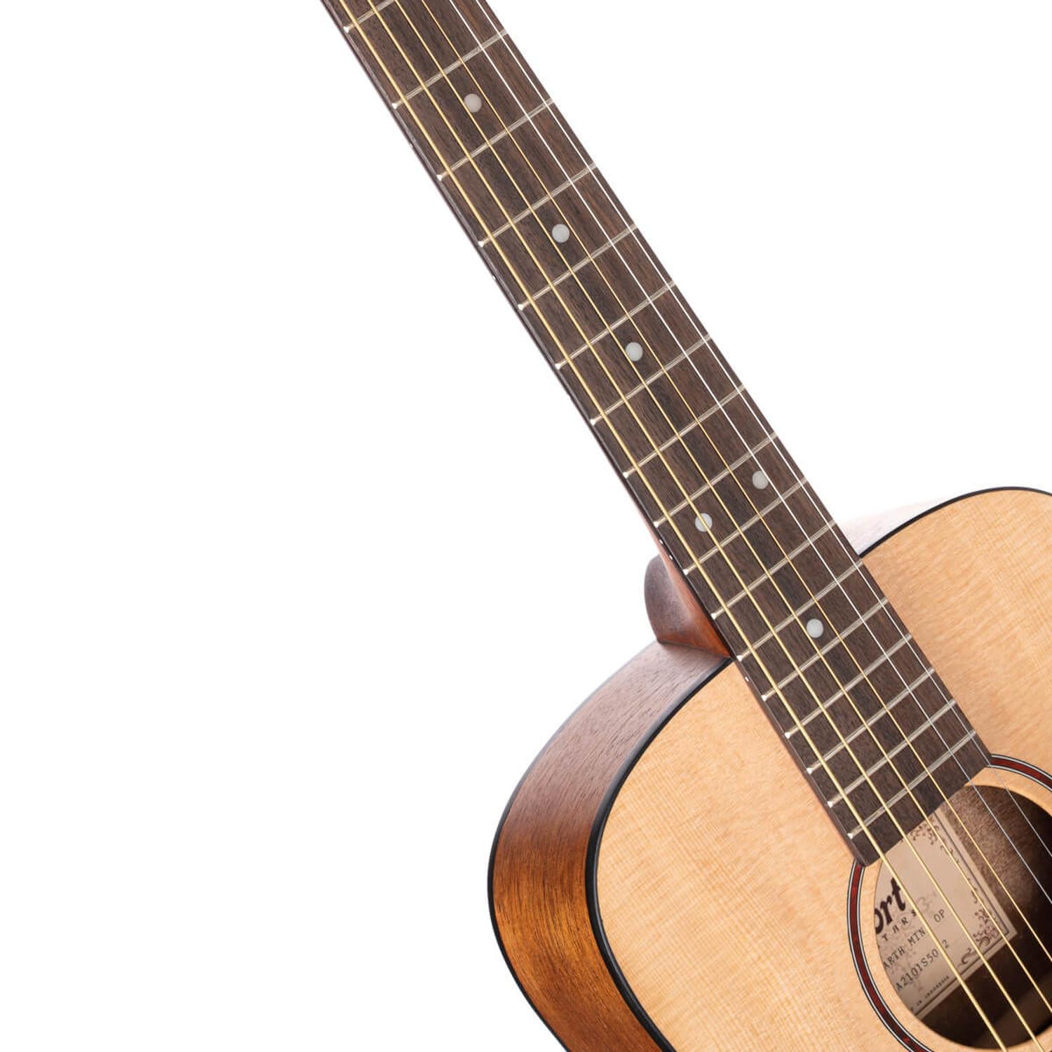 Cort Acoustic Guitars Open Pore Cort Earth Mini 6 String Acoustic Guitar with Bag 