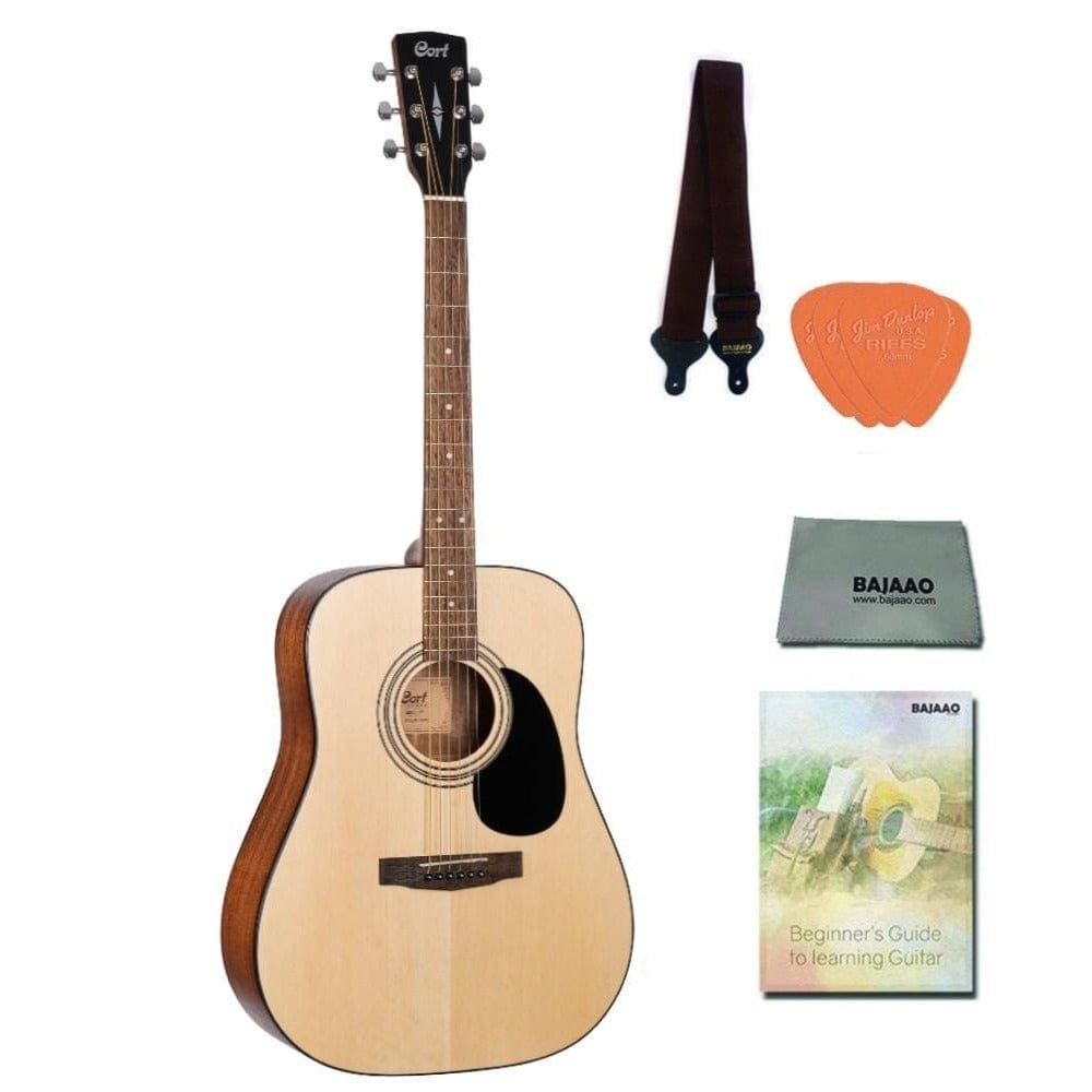 Cort Acoustic Guitars Pack / Open Pore Cort AD810 Dreadnought Acoustic Guitar with E-Book
