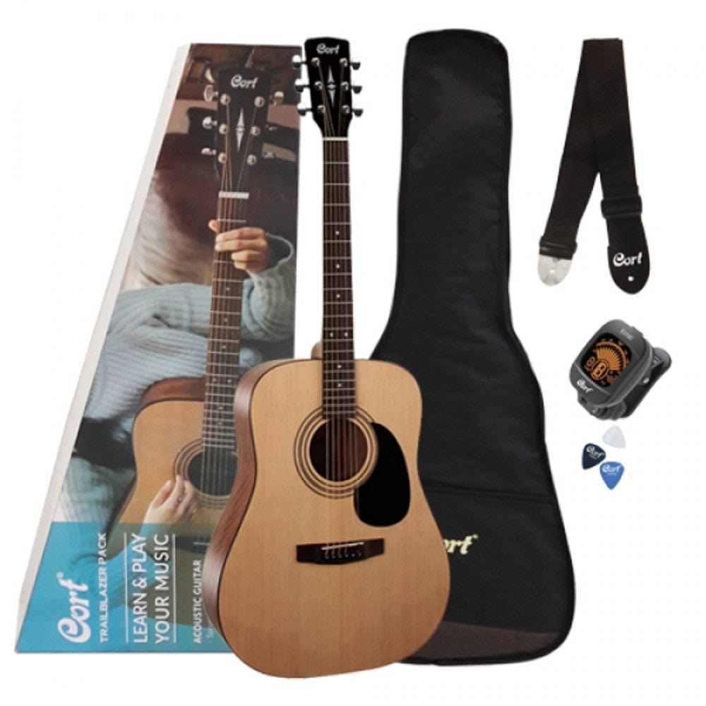 Cort Acoustic Guitars Pack / Open Pore -Trailblazer Pack Cort AD810 Dreadnought Acoustic Guitar with E-Book
