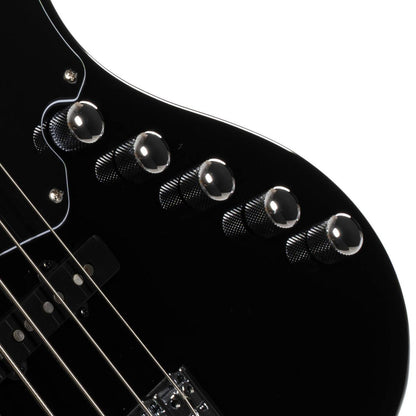 Cort Bass Guitars Black Cort NJS 5 String Bass Guitar with Case 