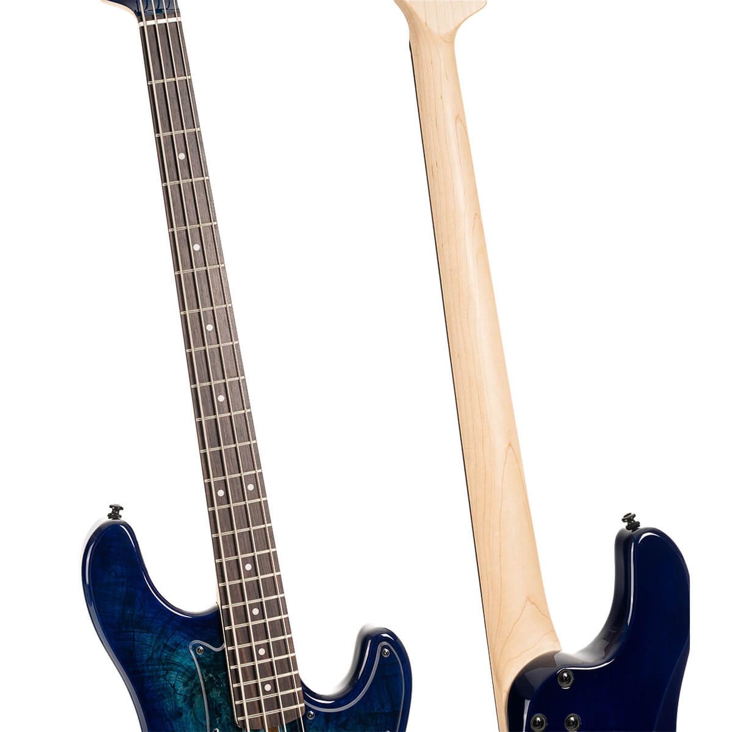 Cort Bass Guitars Blue Burst Cort GB-Fusion 4 4 String Bass Guitar with Gig Bag