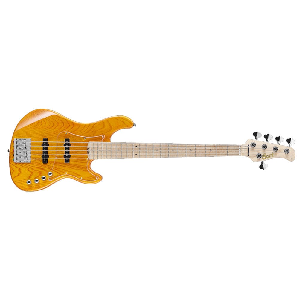 cort bass guitars cort gb75jj 5-string double cutaway bass guitar - amber