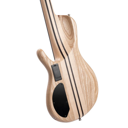 Cort Bass Guitars Open Pore Bubinga Natural Cort A5 Beyond 5 String Bass Guitar with Case