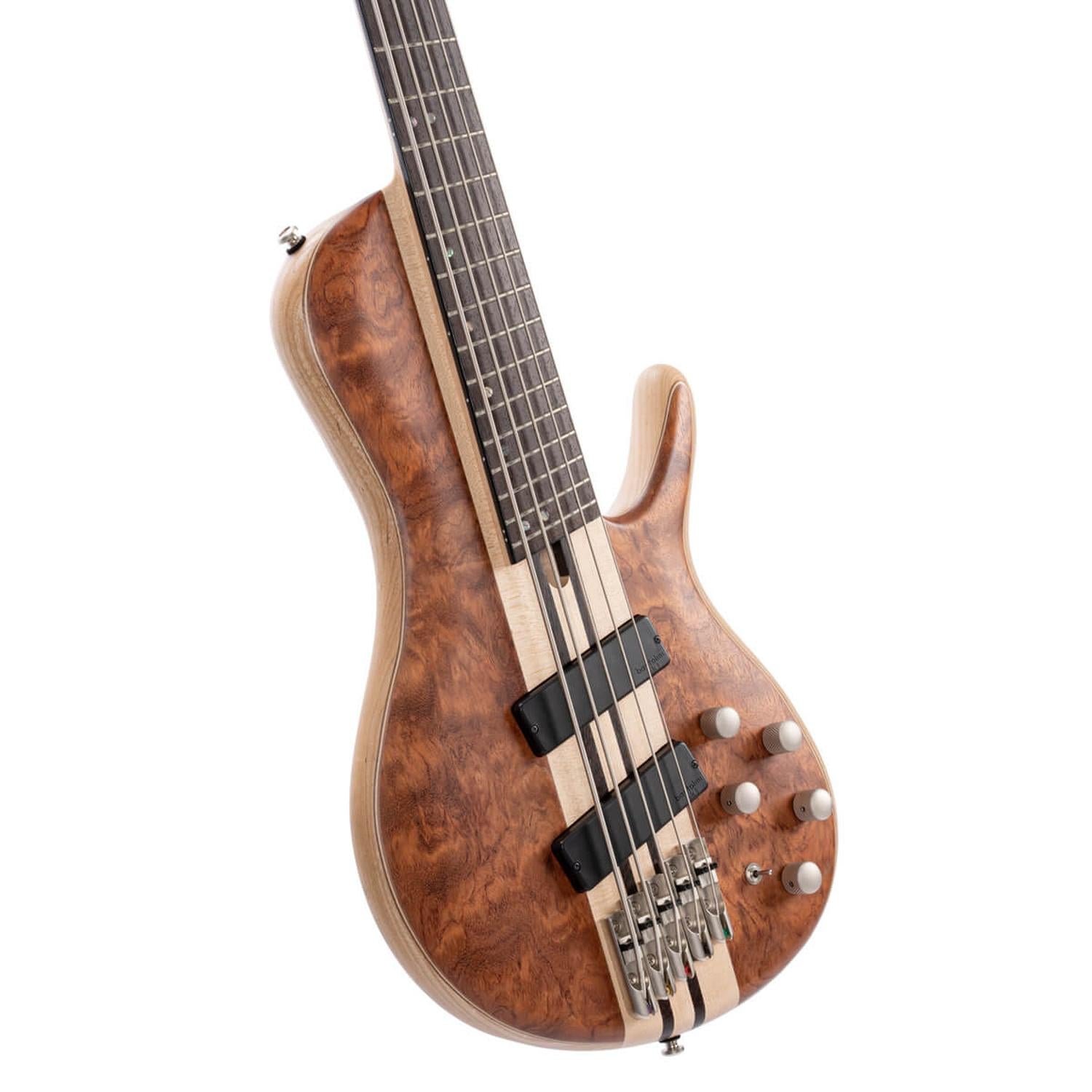 Cort Bass Guitars Open Pore Bubinga Natural Cort A5 Beyond 5 String Bass Guitar with Case