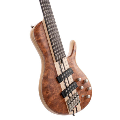 Cort Bass Guitars Open Pore Bubinga Natural Cort A5 Beyond 5 String Bass Guitar with Case