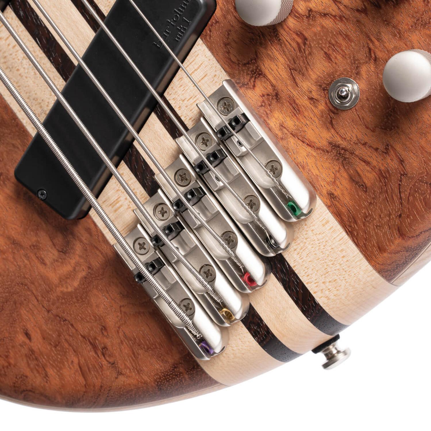 Cort Bass Guitars Open Pore Bubinga Natural Cort A5 Beyond 5 String Bass Guitar with Case