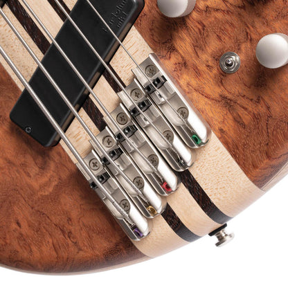 Cort Bass Guitars Open Pore Bubinga Natural Cort A5 Beyond 5 String Bass Guitar with Case