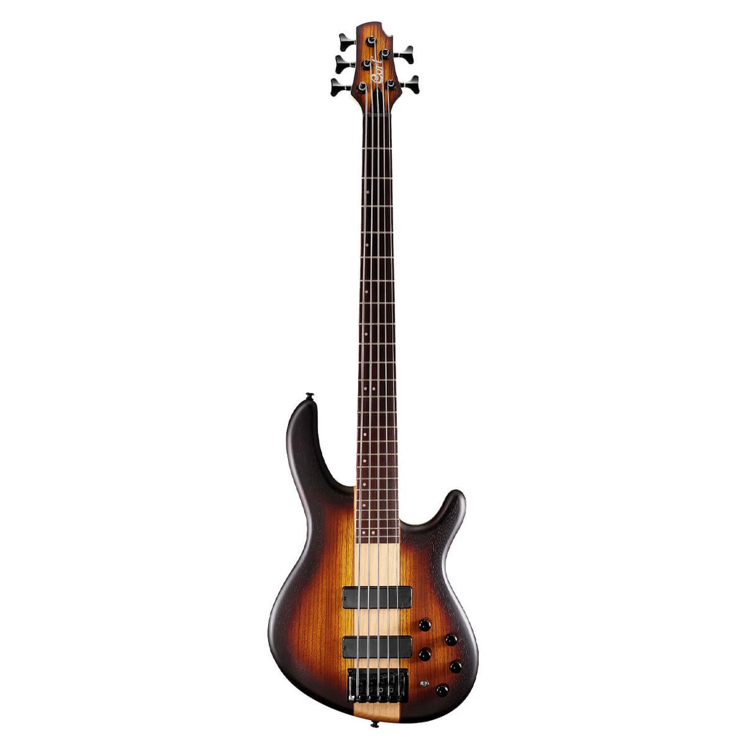 Cort Bass Guitars Open Pore Tabacco Burst Cort C5 Plus ZBMH 5-String Electric Bass Guitar