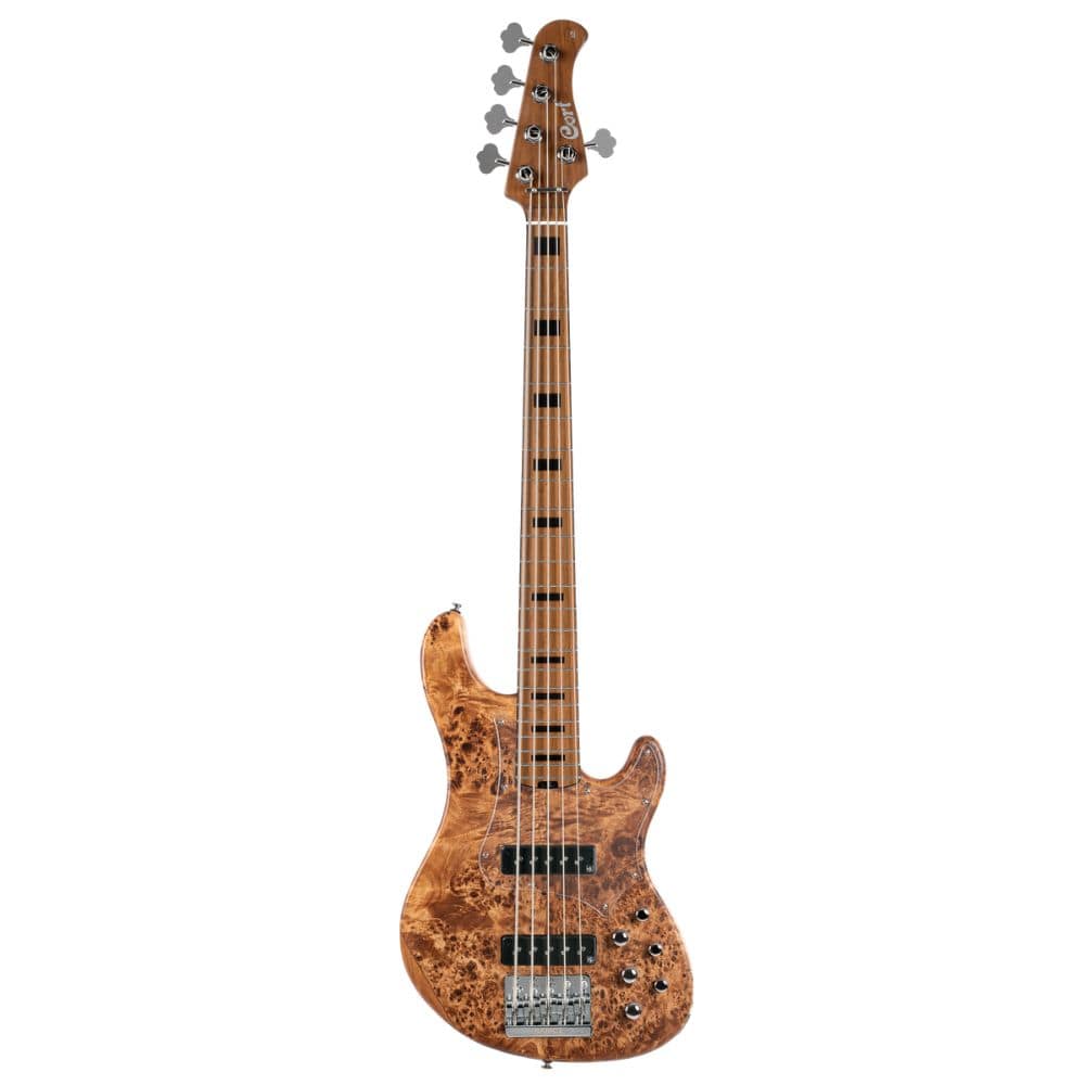 Cort Bass Guitars Open Pore Vintage Natural Cort GB-Modern 5 String Bass Guitar with Case