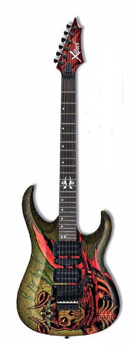 cort electric guitars cort x6-ws electric guitar with graphics limited edition