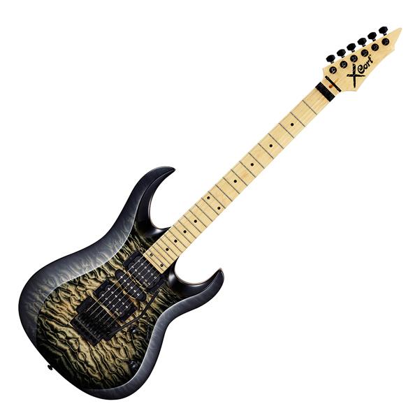 cort electric guitars grey burst cort x11qm quilted maple electric guitar    #color_grey-burst