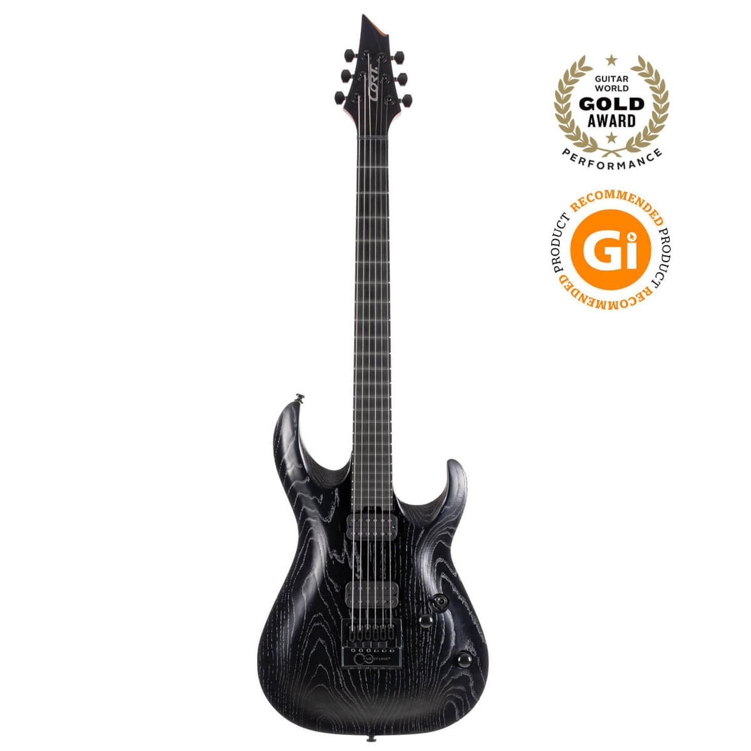 Cort Electric Guitars Open Pore Black Cort KX Series KX700 Evertune 6 String Electric Guitar #color_open-pore-black