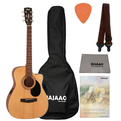 Cort AF500CE Standard Series Open Pore Electro Acoustic Guitar with Gigbag, Strap, Picks, Polishing Cloth & Ebook