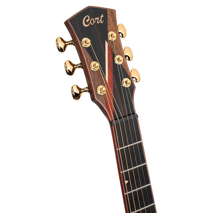 Cort Electro Acoustic Guitars Cort Abstract Delta 6 String Electro Acoustic Guitar with Case - Natural Glossy