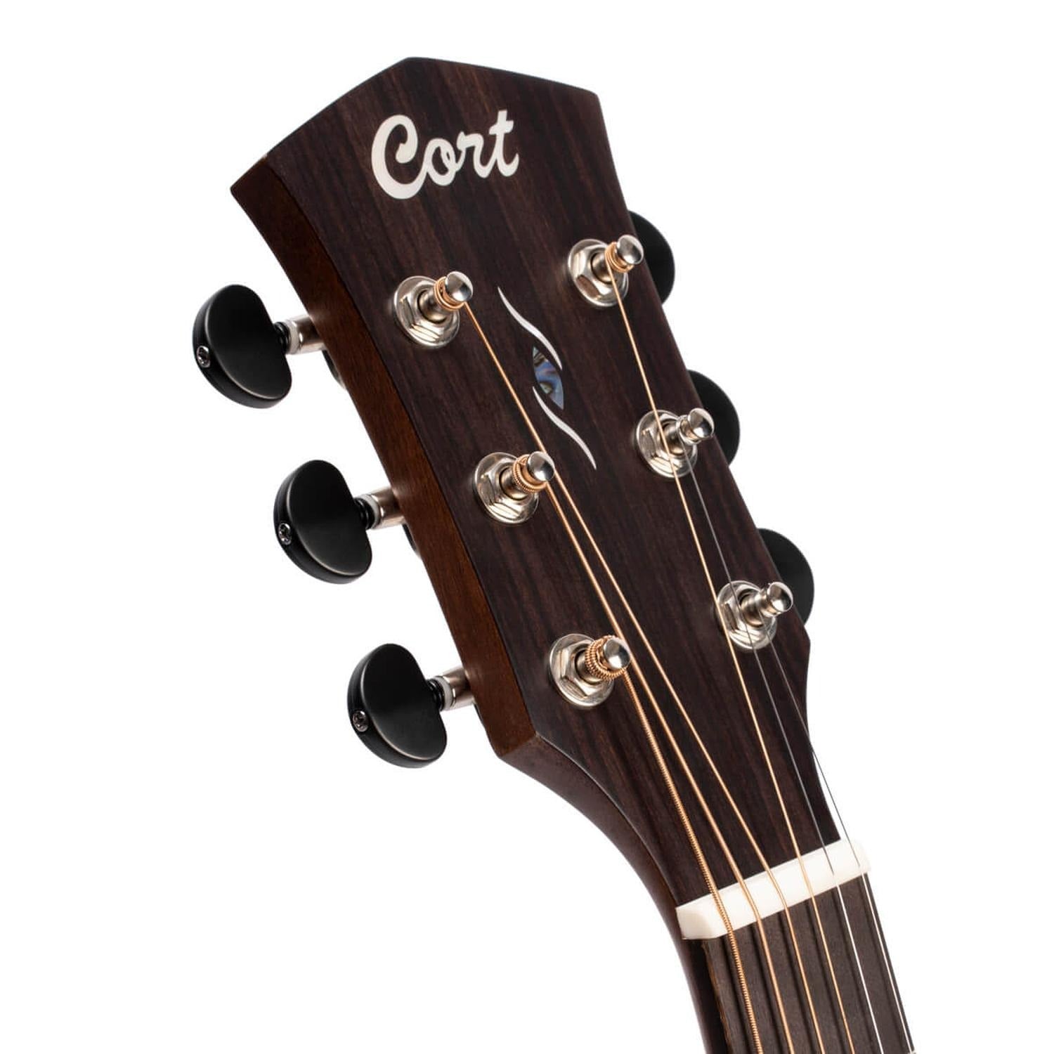 Cort Electro Acoustic Guitars Cort Core OC Spruce 6-Strings Electro Acoustic Guitar With Bag- Open Pore Trans Black