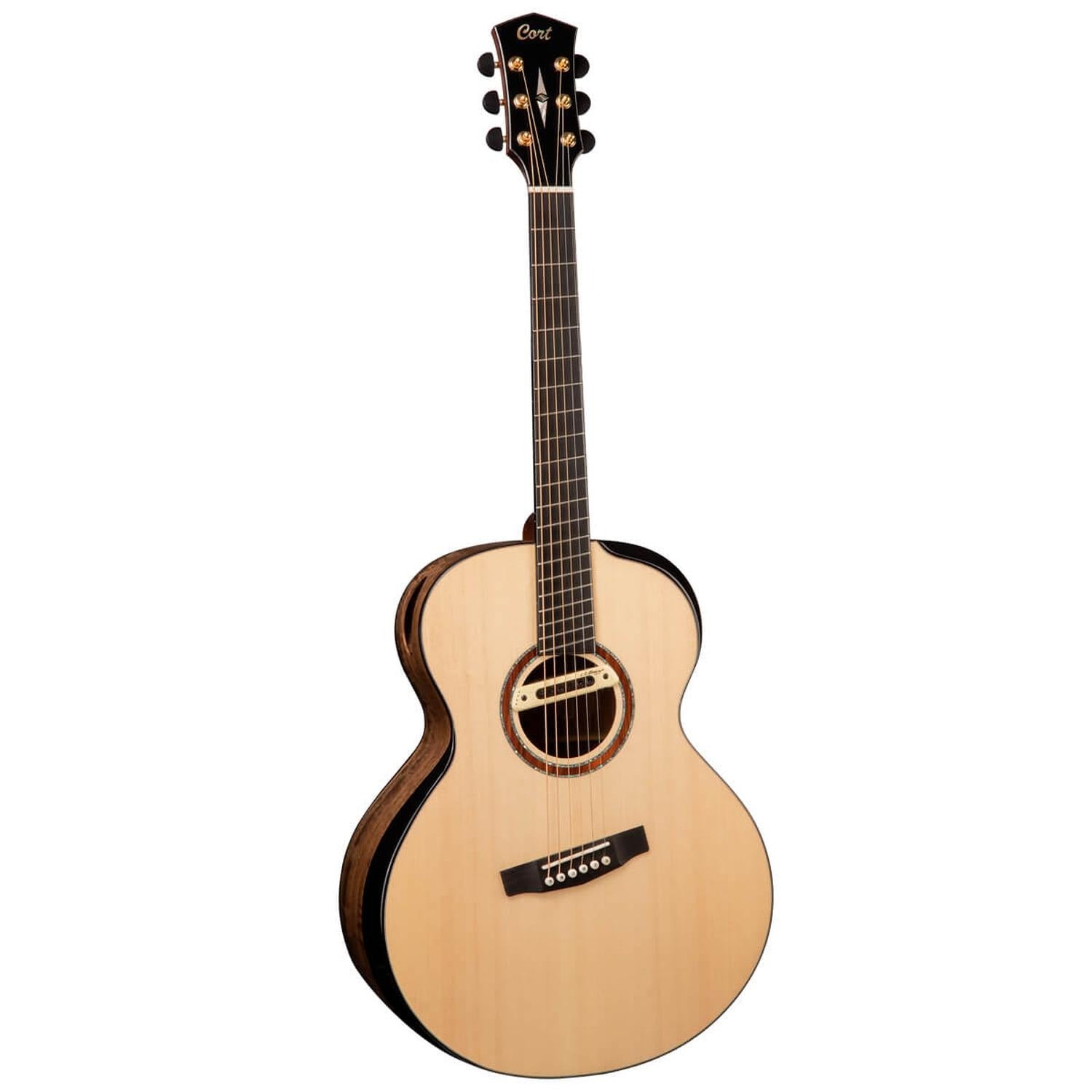 Cort Electro Acoustic Guitars Cort Cut Craft Electro Acoustic Guitar with Case - Natural Glossy